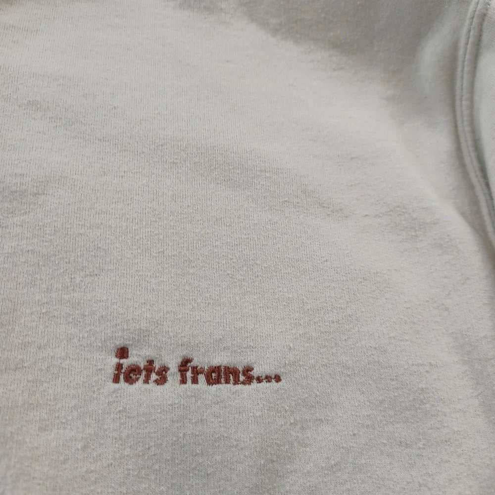 iets frans‎ Hoodie Mens Large Beoge Embroidered Brushed Surface Stretch Casual